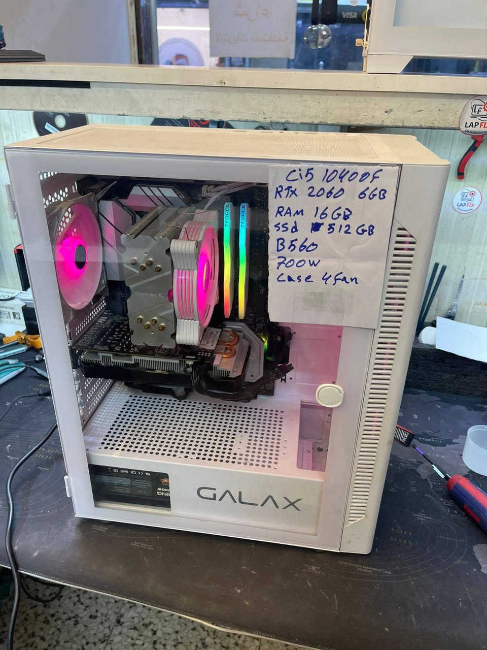 تجميعة pc للبيع
المواصفات
Ci5 10400f 
Rtx 2060 6gb
Ram 16gb
Ssd 512gb
700w
B560
Case 4fan rgb
السعر 750,000
العنوان بغداد الكرادة شارع الصناعة مقابل الجامعة التكنولوجية


**إذا كنت صاحب هذا الإعلان وتريد حذفه لأي سبب، رجاءا أرسل رسالة إلى الدعم الفني**