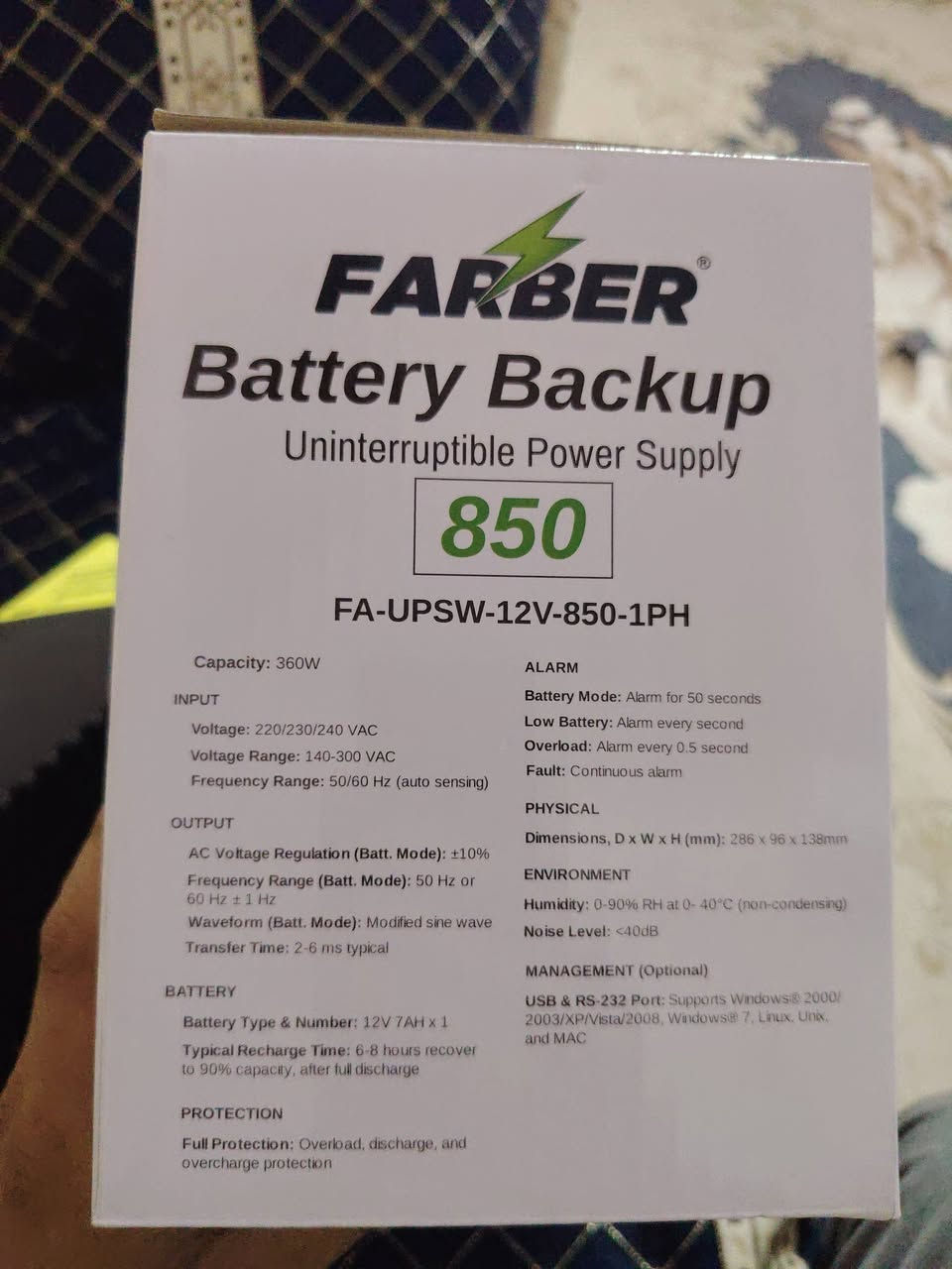 سلام عليكم
ups farber Offline 
جديد سعة 850va  استعمال اسبوعين فقط 
سعرة 30 قفل عندي توصيل مكاني كوت


**إذا كنت صاحب هذا الإعلان وتريد حذفه لأي سبب، رجاءا أرسل رسالة إلى الدعم الفني**