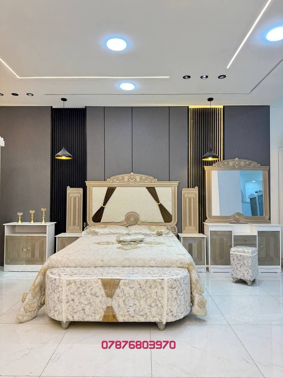 ✨ غرف نوم عراقية فاخرة بأجمل التصاميم وأفضل الأسعار ✨
***********
***********
***********

🔹 نجارة عراقية متقنة بجودة عالية وتشطيبات راقية.
🔹 أكثر من 50 موديل مختلف يناسب جميع الأذواق.
🔹 توصيل إلى بغداد وجميع المحافظات بأجور مناسبة.
🔹 سرعة في الإنجاز وخدمة مميزة حتى باب البيت.

📌 مكونات الغرفة:
✔️ كنتور
✔️ ميز مرآة
✔️ ميز بلازما
✔️ زاوية كنتورية
✔️ سرير
✔️ تاج الجرباية
✔️ ناصي الجرباية
✔️ قواعد الجرباية
✔️ كومدين عدد (2)

⭐ الإضافات:
▪️ شازلون مقعد: 50 ألف دينار
▪️ شازلون مخزن: 75 ألف دينار
▪️ دواشك طبية درجة أولى بضمان استبدال 5 سنوات:
150 ألف دينار / 

💰 أسعار غرف النوم تبدأ من:
1,000,000 دينار إلى 1,250,000 دينار فقط

🛏️ كما يتوفر لدينا موديلات طابقين بأسعار تبدأ من:
1,800,000 دينار فما فوق

🎨 أعمال صبغ  من أجود الخامات وبأسعار متنوعة تناسب الجميع.

🚚 ويانه طلبك يوصل لباب البيت بأسرع وقت!

📞 للحجز والاستفسار:
*********** 
***********
***********

📩 يرجى إرسال صورة الموديل المطلوب  التواصل مباشرة واتساب، وسنكون بخدمتكم.
