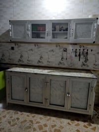 كاونتر المنيوم نظافه 90بالميه   كاونتر +ملحق  + سنكي ثلاث قطع  للاستفس...