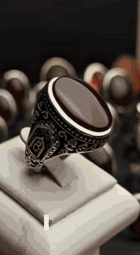 خاتم عقيق يماني كرزي صياغه يدوي شغل خاص vip فضه عيار 950 السعر على خاص...