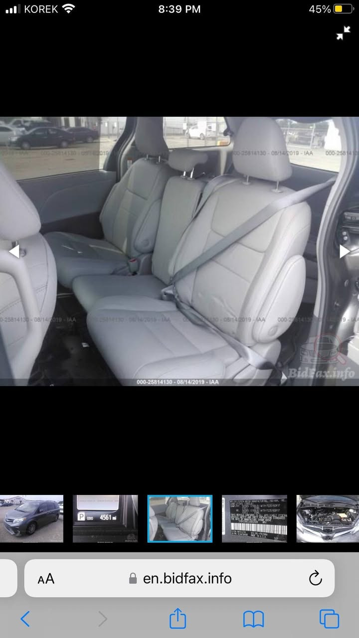 تيوتا سينا للبيع موديل 2018  xle لمتد رقم بغداد  السيارة امريكيه وهاي صور المزاد مالتها  طبعا كير 8نمر
محرك 3.5
تبريد ثلاث قطع 
فريزين 
كشنات اماميه تدفئة 
كشنات اماميه كهربائي
ابواب كهربائيه 
تحكم  ستيرن
رادارات 360 درجه
مانع  انزلاق  
السعر 185 وبيها مجال 
للتواصل ***********
