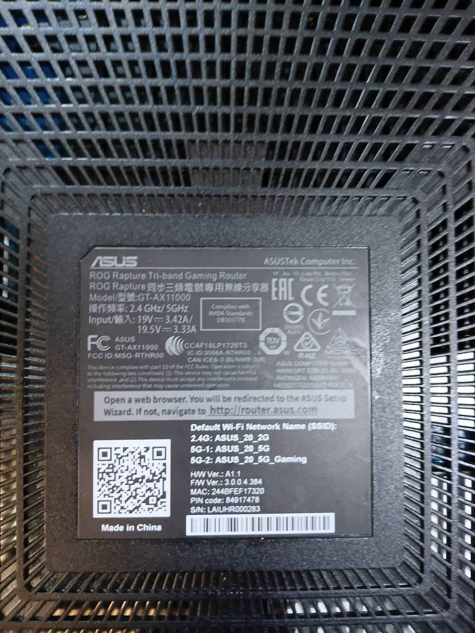 راوتر كيمنك  ASUS  للبيع

AX11000 

Wi fi 6

ألسعر  275  ألف

متوفر توصيل جميع ألمحافظات
واتساب  ***********
