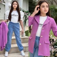 طقم بناتي • شبك ناعم • مقاسات ٦-١٥