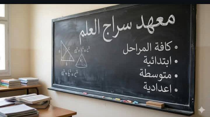 بسم الله وعلى بركة الله 
يعلن معهد سراج العلم عن افتتاحه ليكون منارة العلم ونورا يهدي الطلبة نحو النجاح والتفوق 
معهد سراج العلم...طريقكم إلى مستقبل أفضل 
تدريس لكافة المراحل الدراسية 
العنوان البلديات/ شارع الكنيسة 
واتساب ***********
