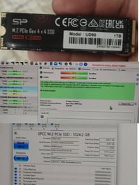 قطع للبيع مع ضمان 🌟    1/ M.2 NVME GEN4 1TB(1000GB) الفحص موضح بالصور ...