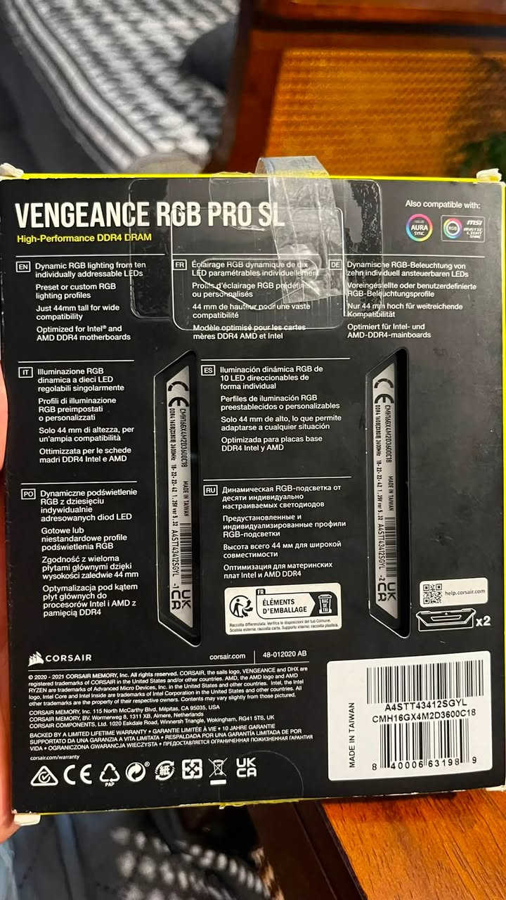 رامات للبيع
Corsair vengeance 2x8gb 3600mhz cl18 ddr4 

اخت الجديده مع الكارتون سعرهن 150 مع ضمان 6 اشهر


**إذا كنت صاحب هذا الإعلان وتريد حذفه لأي سبب، رجاءا أرسل رسالة إلى الدعم الفني**