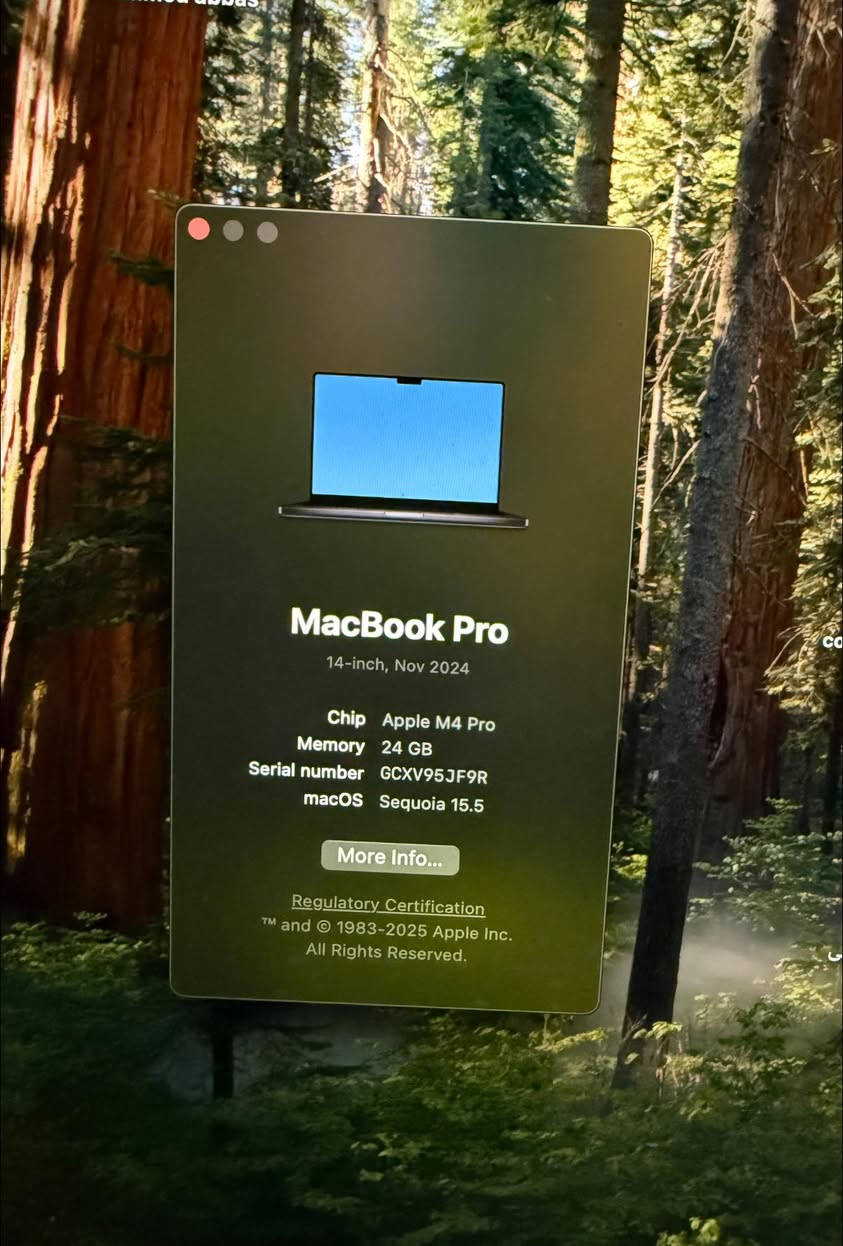السلام عليكم
Macbook pro m4 pro 

12 cpu

16 gpu 

24 unconfined memory 

512 ssd 

25 cycle count 

ضمان ماستر 

للبيع. 

2,800,000


**إذا كنت صاحب هذا الإعلان وتريد حذفه لأي سبب، رجاءا أرسل رسالة إلى الدعم الفني**