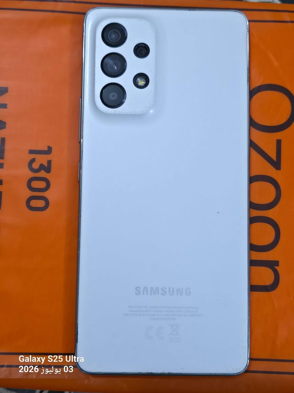 📱 للبيع Samsung Galaxy A53 5G 🤍 اللون الأبيض – استخدام شخصي
✅ سعة 256GB
✅ رام 8GB
✅ شاشة Super AMOLED بحجم 6.5 إنج ومعدل تحديث 120Hz
✅ بصمة مدمجة تحت الشاشة
✅ كاميرا خلفية رباعية: 📸 الرئيسية 64MP
📸 الواسعة 12MP
📸 الماكرو 5MP
📸 العزل 5MP
✅ كاميرا أمامية 32MP
✅ نسخة الشرق الأوسط
✅ الجهاز نظيف جداً والحالة ممتازة
✅ متوفر مع الكارتون الأصلي والملحقات
📩 للتواصل خاص أو واتساب: 📞 ***********
السعر 220 ألف
