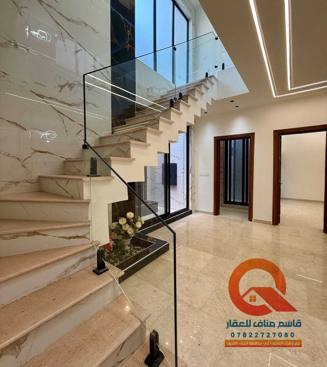 #دار_للبيع 200 متر #مميز Vip ( شارع 20 )

طابقين غرف نوم عدد ( 4 ) ماستر سويت 

بناء حديث هندسي  🏗️ 
ــــــــــــــــــــــــــــــــــــــــــــــــــــــــــــ

بالنجف #حي_الغري - موقع مثالي للسكن شارع 20

#بأحدث_التصاميم_الداخلية ✅
ــــــــــــــــــــــــــــــــــــــــــــــــــــــــــــ
 
الارضيات مرمر درجة اولى تركي ( 60 ✖️ 60 ) 

ديكورات جبسن بورد للسقوف + سحبات ملكية

انارة حديثة لد بروفايل

الواح بورسلاين ( 120✖️60 ) للواجهة والجدران

صب مركزي كونكريت وتسليح للأساس والسقوف 

طابوق جمهوري نهروان والبناء كلة 9 انج 

السطح شتايگر وعازل حراري فلين 

ابواب وشبابيك الدار المنيوم تركي كاتم للصوت وعازل
ـــــــــــــــــــــــــــــــــــــــــــــــــــــــــــــــــ

🔵  يحتوي الطابق الاول على : 

🔹غرفة نوم سويت 🔹صالة كبيرة🔹مطبخ كبير حار وبارد

🔹 استقبال كبير ومفتوح على الصالة باب دفترية 

🔹 منور ( حديقة داخلية + شلال ) 🔹 مخزن

🔹 مجمع صحيات متكامل عدد 2 بالطابق الأرضي
ـــــــــــــــــــــــــــــــــــــــــــــــــــــــــــــــــــــــ

🔵 يحتوي الطابق الثاني على : 

🔹 غرف نوم عدد 3 نظام سويت 🔹 صالة كبيرة 🔹 بلكونه
ــــــــــــــــــــــــــــــــــــــــــــــــــــــــــــــــــــــ
   
للتواصل معنا على تطبيق الواتساب 👇🏻

✅  ***********    #قاسم_مناف
ـــــــــــــــــــــــــــــــــــــــــــــــــــــــــــــــــــــ 

للأستفسار الأتصال على :

***********      #قاسم_مناف

***********       علي الرماحي

او مراجعة المكتب

🟡  سما النجف للعقار والمقاولات العامة  🟡

🔻 عنوان المكتب 🔻

حي الجامعة - مجاور صيدلية الكوخ 

مجاور صيدلية فيض الاحسان 

شارع  ( سلام _جامعة ) - مدخل شارع 20

#قاسم_مناف_للعقار #بيع #شراء #عقارات #مقاولات
