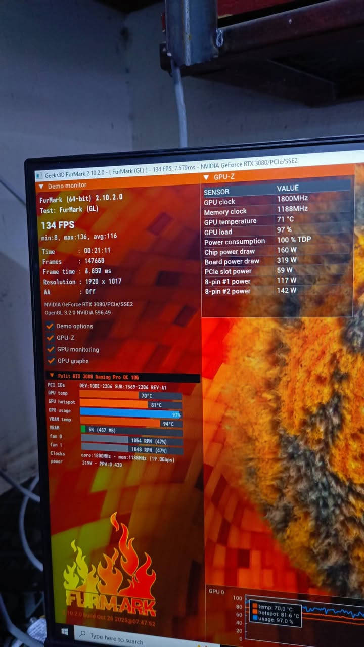 للبيع كرت شاشة قوي ونظيف 🔥
🎮 RTX 3080 Gaming Pro OC 10GB
شركة Palit الأصلية
✅ أداء جبار للألعاب الثقيلة
✅ حرارة ممتازة تحت الضغط
✅ مفحوص بـ FurMark وشغال 100% بدون مشاكل
سعر 545الف
واتساب 
***********
بدون كرتون 😇
نباع
