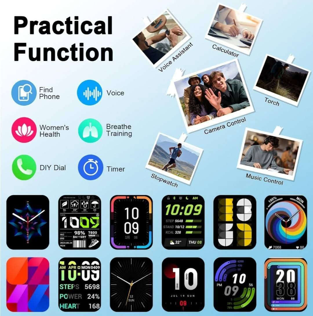 ساعة ذكية بهذا اللون  المميز  الساعة تدعم  المكالمات واللغة العربية  وتحميل واجهات الساعة وتحميل الصور الشخصية وتدعم قياس نبض القلب والوكسجين والنوم والرياضة  عمر بطاية طويل  شاشة كبيرة بدقة HD .


**إذا كنت صاحب هذا الإعلان وتريد حذفه لأي سبب، رجاءا أرسل رسالة إلى الدعم الفني**