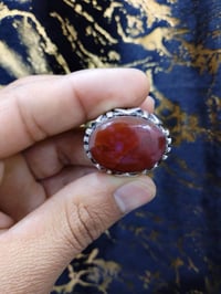 عقيق يماني • فضة عيار ٩٩٠ • مقاس ٢٣