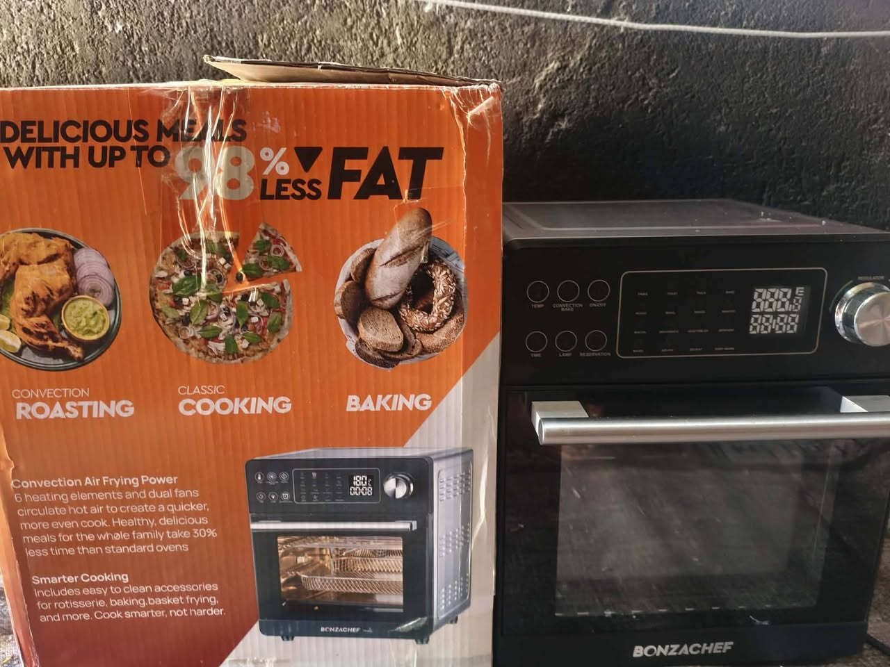 قلايه وفرن وحماصه حب وشوايه دجاج وتسوي كيك وفنكر ومشويات يعني ست البيت كله لمس وبيها كلوب داخلي والباب ماله بايركس حراري حجم ١٦ لتر عملاقة بعده
الناصريه البطحاء


**إذا كنت صاحب هذا الإعلان وتريد حذفه لأي سبب، رجاءا أرسل رسالة إلى الدعم الفني**