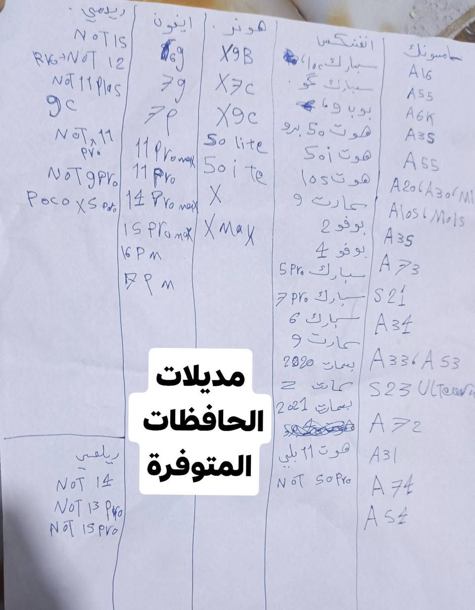 السلام عليكم
فتحت 3 اشهر وعزلت 

اغراض محل بعدهم شبه جديدات 

سكك حديد لون اسود 10 قطع كل قطعة طول 240 سم

هوك لون اسود 30 سم 

38 قطعة 

هوك صغير 8 قطع

حافظات عدد 385 قطعة متنوع 

لواسق ايفون فقط 165 قطعة

الي يخدمنه يراسلني
سعر الكل 150 الف
 ولكن توصيل ما عندي الي عندة شركة توصيل يبعثها الي حتى ابعثله الاغراض


**إذا كنت صاحب هذا الإعلان وتريد حذفه لأي سبب، رجاءا أرسل رسالة إلى الدعم الفني**