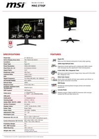MSI MAG 275QF • IPS 2K 180Hz • ضمان سنة