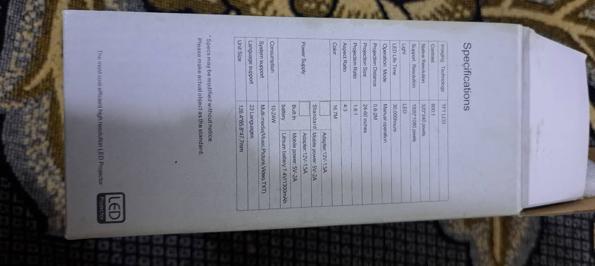 بروجكتر مستعمل للبيع مع كامل ملحقاته و مواصفاتة موجودة في الصور و مع جميع ملحقاته 
السعر 25
للتواصل:***********
يوجد توصيل في بغداد و كافة المحافضات
