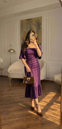 فستان ميدي • سكوب كريب • مقاسات ٣٦-٤٤