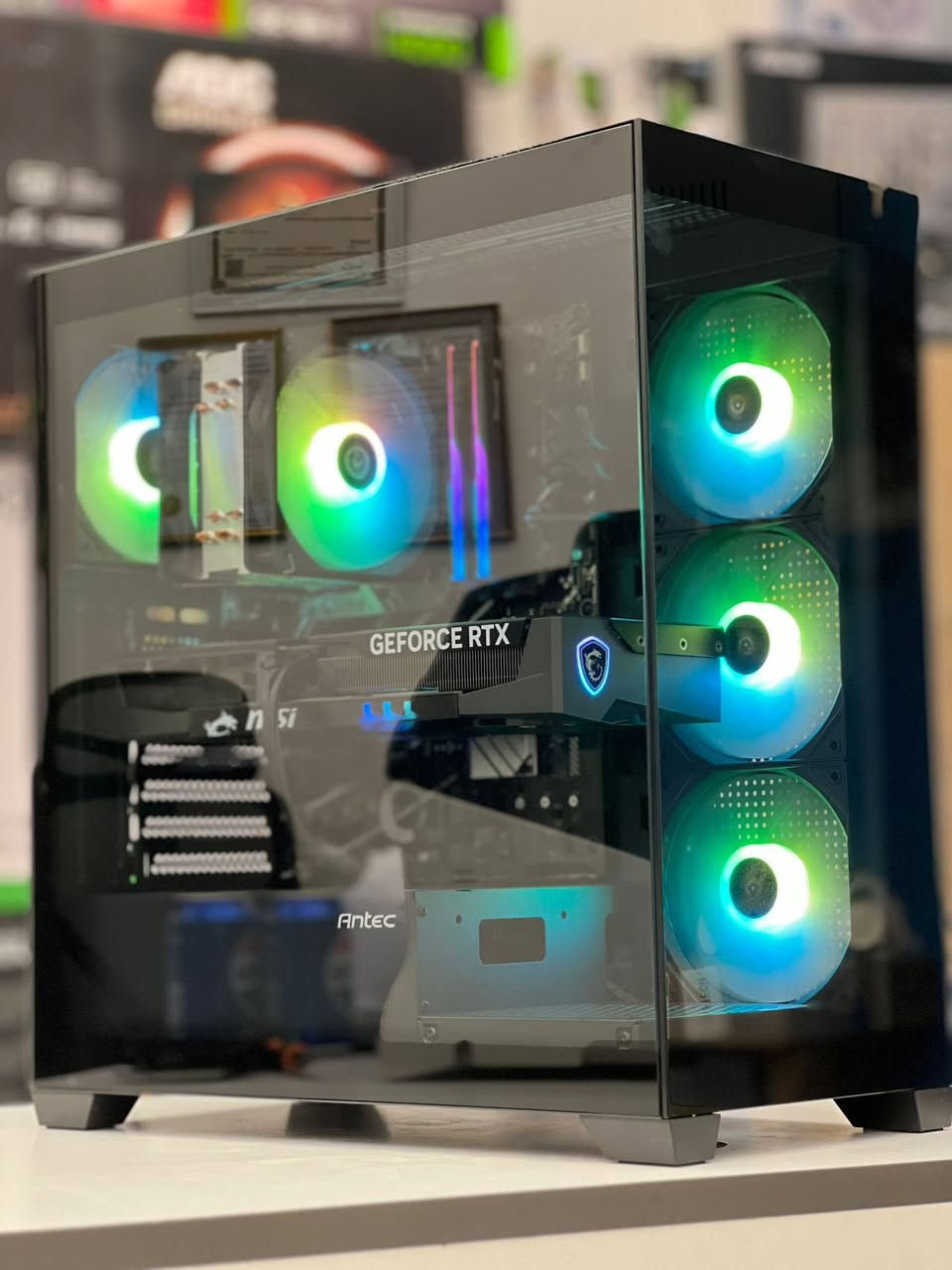 GPU MSI GAMING TRIO RTX 5070 12GB OC 3FAN
CPU CORE I5-14400F
RAM 32GB DDR5 (16x2)6400MHZ RGB G.SKILL
M.B B760 ASUS PRIME PLUS DDR5 ARGB
M.2 1TB C970 GEN 4 6300MB/S DAHUA
COOLER MNTOB MN-2000 DUAL FAN RGB RGB
PSU 750W 80+BRONZE PCIE-5 SEGOTEP
CASE ANTEC CX300 ARGB

السعر: 2،185،000


**إذا كنت صاحب هذا الإعلان وتريد حذفه لأي سبب، رجاءا أرسل رسالة إلى الدعم الفني**