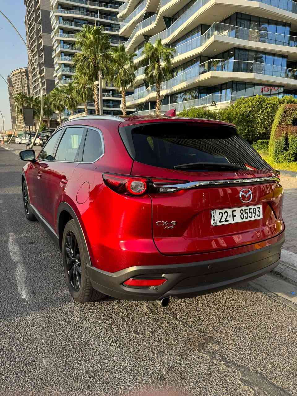 Mazda CX-9 Touring Plus 
موديل ٢٠٢٢
السيارة مكانهة بغداد
المسافة ٨١,٠٠٠ كيلو متر
المحرك ٢٥٠٠ تيربو
٧ راكب
كشنات ملكي منفصل
تبريد منفصل قطعتين
المقاعد الامامية تحكم كهربائي
تبريد وتسخين المقاعد
فتحة سقف
رادار امامي
رادار خلفي
نقاط عمياء
نظام الحفاظ على المسار
مانع تصادم
لايت ليد
كاميرا 
كروز كونترول تفاعلي
سايد بريك بصمة
اوتو هولد
سيستم سماعات Boss
شاشة كبير (كار بلي / اندرويد اوتو)
انظمة قيادة (نورمل / سبورت)
صندوق فتح وغلق كهربائي
مقاعد خلفية قابلة للطي 
شاحن وايرلس
ستائر خلفية بلادية
بصمات ابواب عدد ٢ 
وباقي المواصفات المعروفة
ايرباگ ستيرن بس طاگ وراجع سستم
صور الحادث مرفقة مع المنشور
سنوية وهزة جديدة
السعر ١٨٩ ورقة قفل
***********
