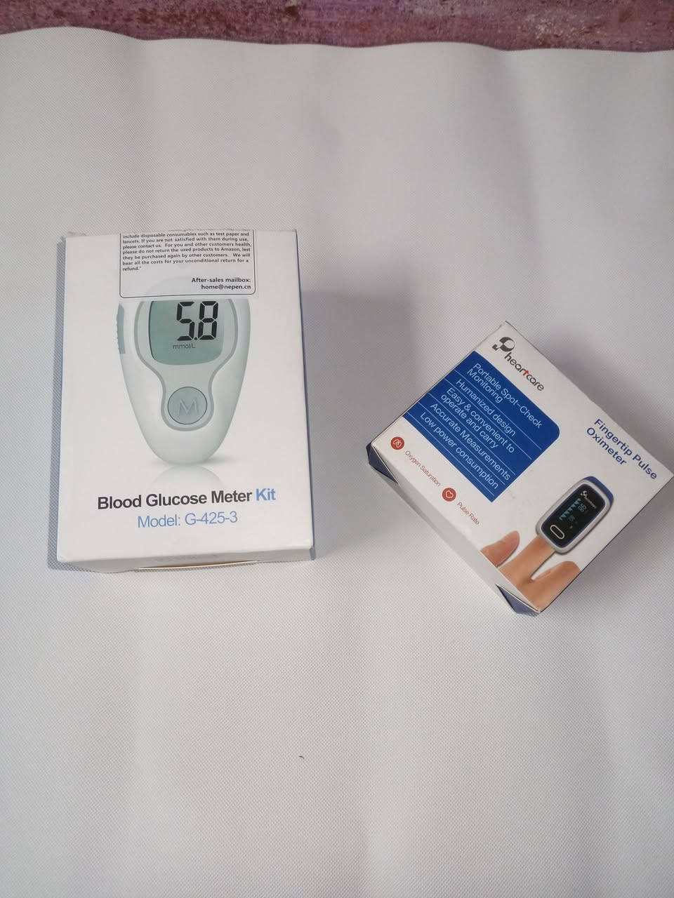 1.جهاز قياس السكر في الدم

2.جهاز قياس الأكسجين في الدم

سعر الاثنين 50 وبيهن مجال غير مستخدم


**إذا كنت صاحب هذا الإعلان وتريد حذفه لأي سبب، رجاءا أرسل رسالة إلى الدعم الفني**