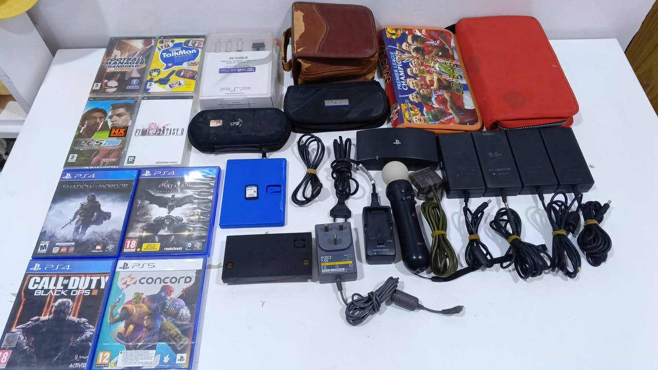 السلام عليكم
اجهزه عدد 6 كامله ملحقات كامله ملحقات 
مع ملحقات وأقراص منوعه وجنط تحتوي اقراص اصلي وكوبي حوالي 50 قرص اصلي بلي تو عناوين قويه  و13 قرص كوبي بلي وان 
سعر المجموعه كلها 375 الف 
متوفر توصيل لكل محافظات العراق


**إذا كنت صاحب هذا الإعلان وتريد حذفه لأي سبب، رجاءا أرسل رسالة إلى الدعم الفني**