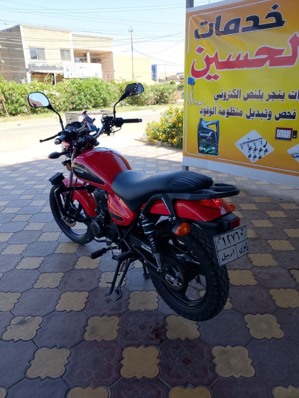 نوع الدراجه كي واي ايطالي 
وكاله عجله الخليج
محرك 125
مرقم اربيل سنويه هزا جديده 
بسم الشركه تحويل شوكت متريد 
الدراجه مكفوله حتا من الشخط 
ماشيه 41
السعر 2250
العنوان بغداد حي الحسين
الرقم ***********