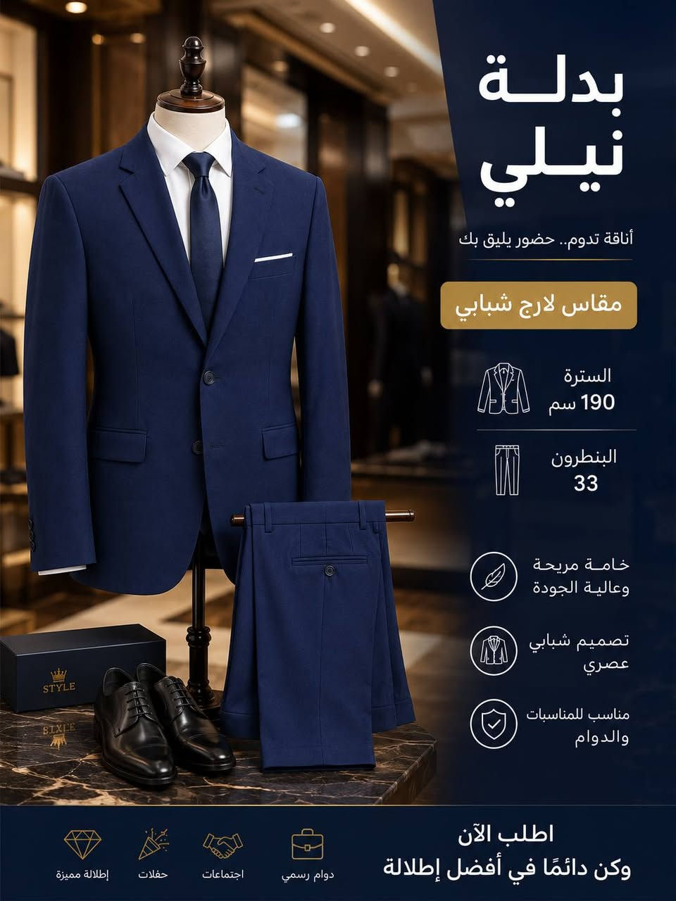 السلام عليكم متوفر قاط نيلي (ستره +بنطرون)
متوفر ستره نيلي


**إذا كنت صاحب هذا الإعلان وتريد حذفه لأي سبب، رجاءا أرسل رسالة إلى الدعم الفني**