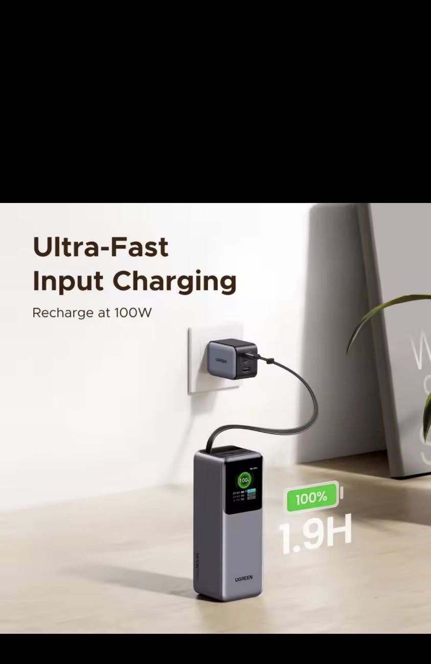 هل تبحث عن القوة والأناقة في مكان واحد؟ إليك الحل الأمثل من UGREEN.. باور بانك Nexode الأحدث والأقوى! 💎
لماذا هو الخيار الأفضل لك؟
• سلك مدمج وقابل للسحب: انسَ نسيان الأسلاك أو تشابكها! سلك USB-C مدمج يسحب بسهولة عند الحاجة ويختفي عند الانتهاء.
• قوة شحن جبارة: 165 واط إجمالية، مع إمكانية شحن اللابتوب بسرعة تصل إلى 100 واط (يعني يشحن جهازك بأقصى سرعة ممكنة!).
• سعة ضخمة: 20,000mAh تكفيك لأيام من الاستخدام المتواصل.
• شاشة رقمية ذكية: لمعرفة مستوى الشحن بدقة متناهية.
• صديق للسفر: معتمد للاستخدام على الطائرات ✈️، خذه معك أينما ذهبت.
سواء كنت تملك أندرويد، آيفون، أو حتى لابتوب.. هذا الباور بانك هو رفيقك المثالي للعمل والسفر. 📱💻

السعر 100الف


**إذا كنت صاحب هذا الإعلان وتريد حذفه لأي سبب، رجاءا أرسل رسالة إلى الدعم الفني**
