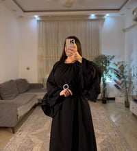 فستان نسائي • لنن ملكي • اسود فاحم