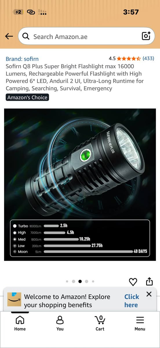 Sofirn
Q8plus
16,000لومن
6 ليد
554متر


**إذا كنت صاحب هذا الإعلان وتريد حذفه لأي سبب، رجاءا أرسل رسالة إلى الدعم الفني**