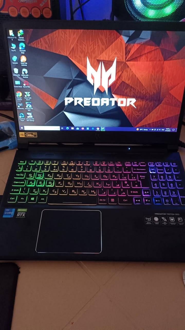 Model: Acer Predator triton 300
🔴CPU: 11800H 
🟡GPU: NVDIA RTX 3070 8GB GDDR6 
🟢RAM: 16GB DDR4 3200MHz
🔵storage: 1000GB pcle NVME SSD
 🟣15.6 FHD ips 144Hz slime Bezel 
🟤 OS: Windows 10Home 64 bit
⚪price:  مليون و150الف


**إذا كنت صاحب هذا الإعلان وتريد حذفه لأي سبب، رجاءا أرسل رسالة إلى الدعم الفني**