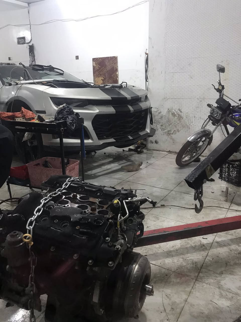 اسلام عليكم   مكاين كمارو مع. صيانه.
المحرك  اوربي. شغل. قليل. ٧٥٠ دولار.  مع نوزل مع  مجاول. مع واتربمب. مع. بلكات اربيل. ***********
