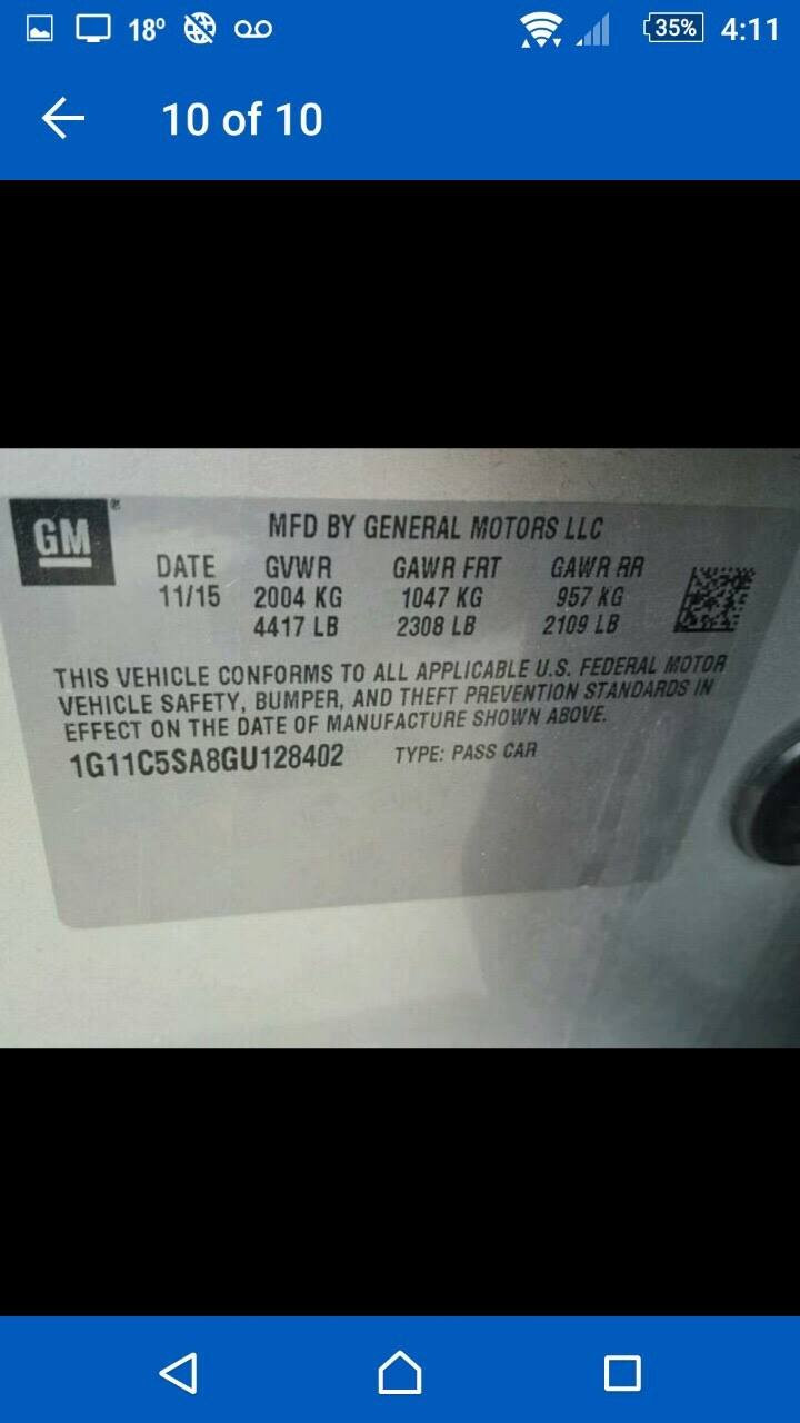 السلام عليكم 
ماليبو 2016 وارد امريكي 
محرك 2.5 ماشية 170الف كم
محرك وكير وتبريد مكفول
ضرباتها مال امريكا وبالعراق بالصور 
السعر 75


**إذا كنت صاحب هذا الإعلان وتريد حذفه لأي سبب، رجاءا أرسل رسالة إلى الدعم الفني**