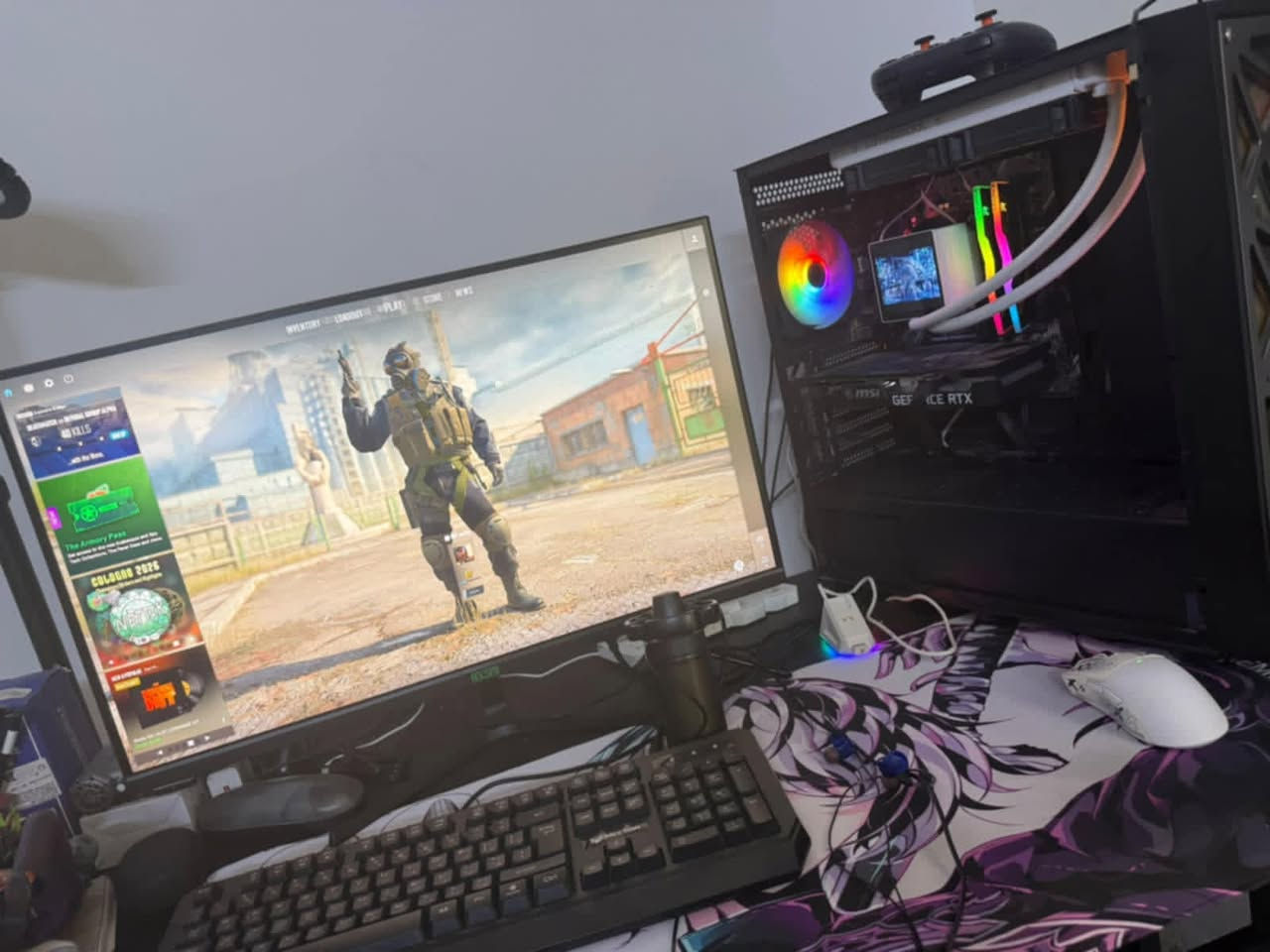 السلام عليكم 
سيت اب للبيع مواصفات ممتازه 
المواصفات :-
CPU - RYZEN 5 5600X  
CPU COOLER RGB مائي ابو الشاشه
GPU - RTX 3060 12G MSI
MB - ASUS B550M 4 SLOT RAM
RAM - 16G(8*2) 3600 T-FORCE RGB
HARD - SSD 1TB  
CASE - GAMING 4FAN RGB  
-----------
الملحقات :-
الشاشه : ELISA 185HZ FHD IPS 27
كيبورد كيمنك
سماعه كيمنك
ماوس باد  
----------
السعر كامله مع الملحقات مليون و 200
مكاني بغداد ما عندي توصيل 
رقمي ***********
