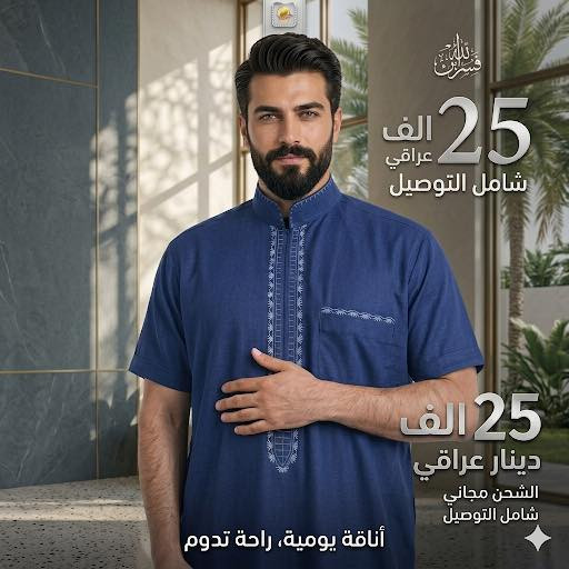 ✨ كلابية رجالية فخمة ✨
أناقة، راحة، وستايل راقي يليق بكل رجل 👌
✔️ قماش قطني 100٪ 
✔️ خياطة نظيفة كواليتي عالي و تشطيب أنيق 
🚚 التوصيل: مجاني لكل محافظات العراق 
الكمية محدودة 🔥
للحجز والاستفسار راسلينا خاص 📩

للحجز والاستفسار راسلينا خاص 📩 #رجاليه #زي_عربي #ملابس #زي #ملابس_رجالي #رجال #رجالي #رجاليه_رجال_كشخه_موضه_اناقه_ستايل_ #أنيق
#كلابيه #كلابية


**إذا كنت صاحب هذا الإعلان وتريد حذفه لأي سبب، رجاءا أرسل رسالة إلى الدعم الفني**