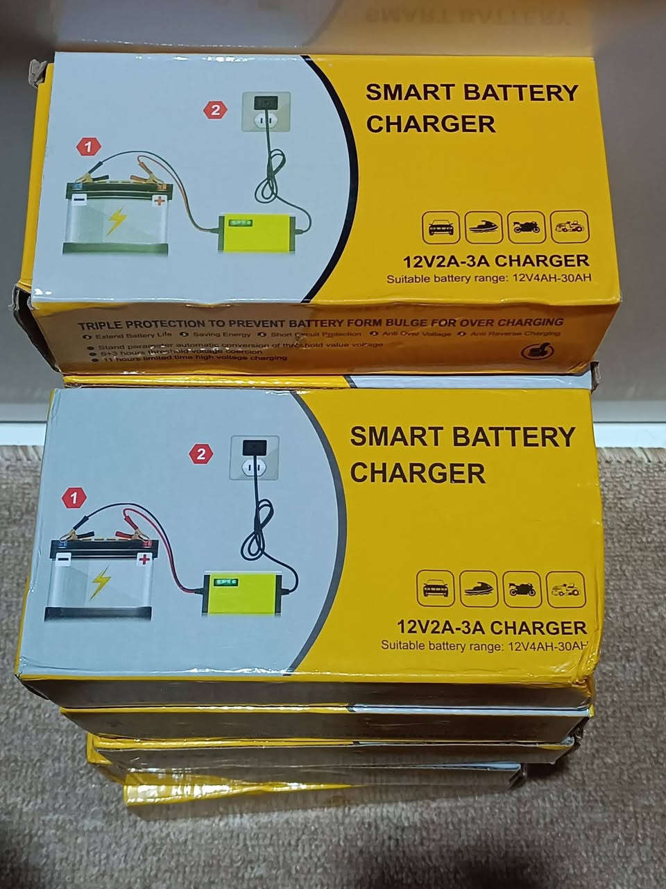 شاحنه بطاريات تشحن 12 فولت من 2 امبير الى 30 امبير 
يعني تفولك بطاريه 100 امبير من الصفر خلال 3 ساعات 
سعر القطعه 10 الحجز عل خاص


**إذا كنت صاحب هذا الإعلان وتريد حذفه لأي سبب، رجاءا أرسل رسالة إلى الدعم الفني**
