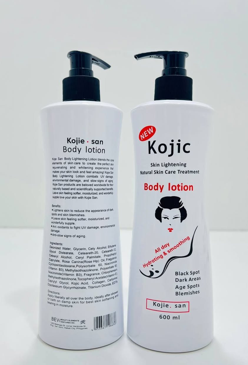Kojie San Skin Lightening Body Lotion (600ml)
لوشن كوجي سان يساعد على تفتيح وتوحيد لون البشرة.
المكونـات : حمض الكوجيك للتفتيح + كولاجين وفيتامين E للترطيب والحفاظ على نعومة البشرة.
• يقلل البقع الداكنة والآثار.
• يرطب وينعم البشرة طول اليوم.
• يجعل البشرة أكثر نعومة ونضارة.
• قوام خفيف غير دهني سريع الامتصاص.
بلد المنشأ : الفلبين


**إذا كنت صاحب هذا الإعلان وتريد حذفه لأي سبب، رجاءا أرسل رسالة إلى الدعم الفني**