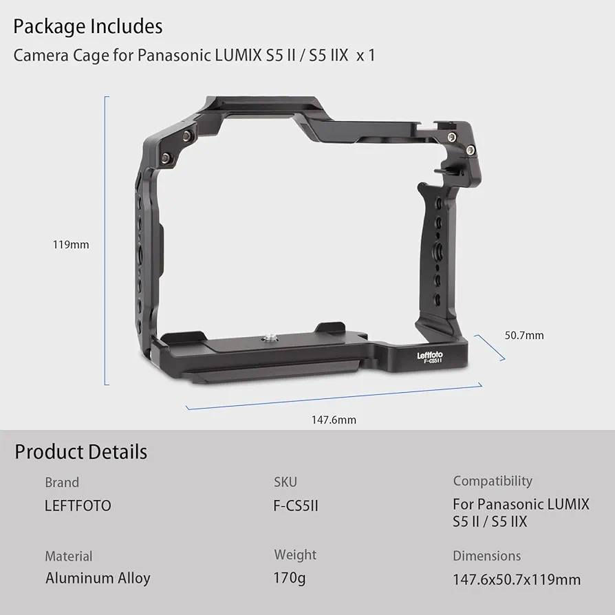 📸 LEFTFOTO Camera Cage for Panasonic LUMIX S5 II / S5 IIX 🖤✨

كيج احترافي مصنوع خصيصاً لكاميرات Panasonic LUMIX S5 II / S5 IIX حتى يمنحك حماية أقوى ومرونة أكبر أثناء التصوير السينمائي 🎬🔥

مصنوع من Aluminum Alloy بخامات عالية الجودة تجمع بين الصلابة والخفة، ليعطي ثبات ممتاز بدون ما يضيف وزن مزعج على الكاميرا ⚙️✨

يحتوي على فتحات تثبيت متعددة للإكسسوارات مثل المايكات، الشاشات، الإضاءات، والهاندلات حتى تجهز Setup احترافي يناسب تصويرك 📡🎥

تصميمه دقيق ومخصص بالكامل للـ S5 II / S5 IIX مع وصول سهل للأزرار والمنافذ بدون أي إعاقة أثناء الاستخدام 🖤⚡

 LEFTFOTO Camera Cage…✨️ حماية احترافية ولمسة سينمائية ترفع مستوى أي Setup تصوير. 📸🔥


**إذا كنت صاحب هذا الإعلان وتريد حذفه لأي سبب، رجاءا أرسل رسالة إلى الدعم الفني**