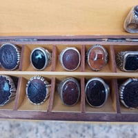 خواتم من العقيق اليماني الكرزي والاسود والمصور غير معالج ولا مصبوغ صيغ...