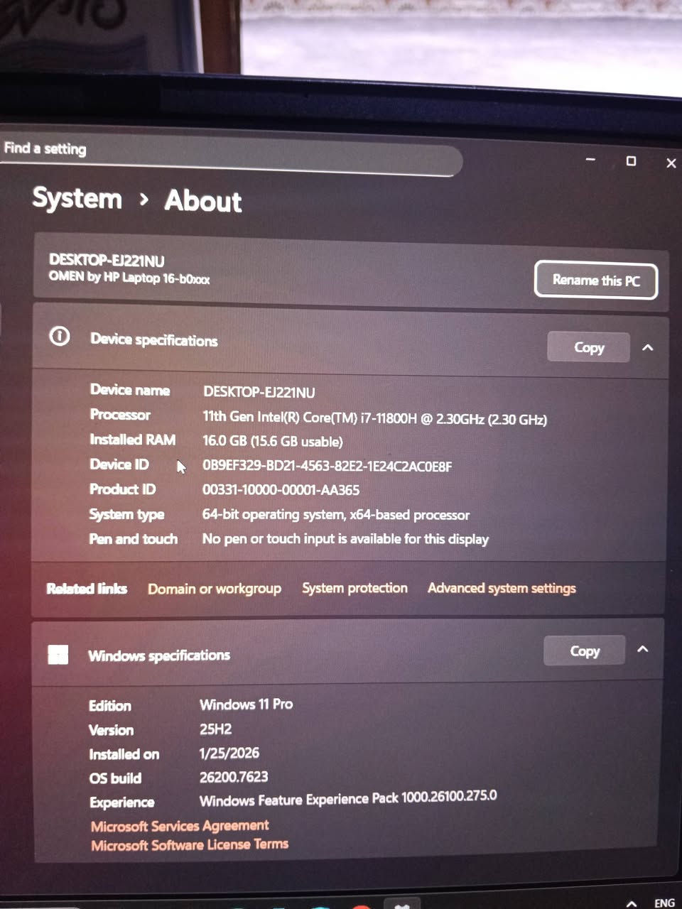 السلام عليكم
لابتوب للبيع
Hp omen 16
معالج(i7_11800 H (2.30GHz
كرت الشاشة rtx 3060
رامات 16 DDR4
ذاكرة GB512  _SSD
تردد الشاشة 144  هرتز
التفاصيل بالصور
لابتوب نظافة 93٪
قيم بما يرضي الله وممكن نتفاهم عالسعر 👍


**إذا كنت صاحب هذا الإعلان وتريد حذفه لأي سبب، رجاءا أرسل رسالة إلى الدعم الفني**