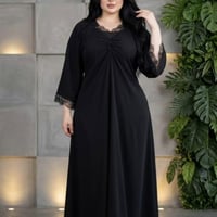 فستان أسود • دانتيل صدر • وزن ٨٠-١٢٠ كيلو