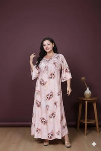 دشداشه نسائي • تطريز رمضاني • مقاسات 2XL-5XL