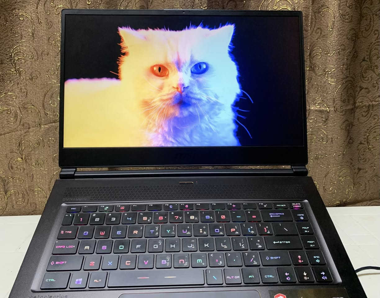 MSi GS65 Stealth 
كرت شاشة خارجي Nvidia GTX 1660ti
معالج i7 جيل تاسع H (فئة الاداء القوي)
رام 16GB 
هارد 512GB m.2 
شاشة 15.6 انش 144 هرتز sRGB 95%
كيبورد RGB مع امكانية تغيير الالوان والأنماط لكل زر بأستعمال البرنامج
اللابتوب سلم وزنه خفيف 
للبيع السعر 700 وبي مجال للطيبين
مكاني بغداد الطالبية 
***********
