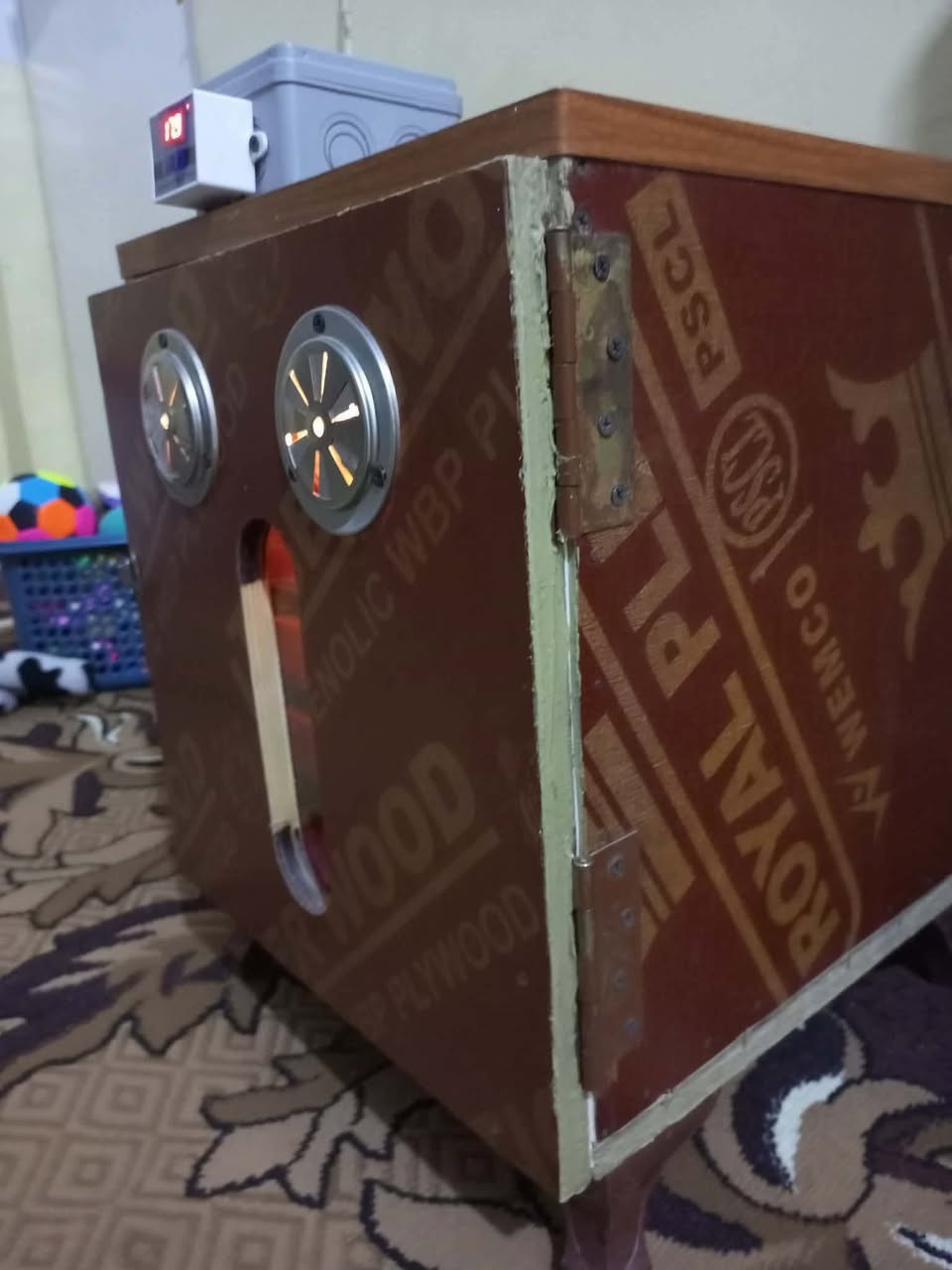 السلام عليكم.
فقاسة للبيع . 
نظافة ممتازة 
كهربائية. 
رطوبة وحرارة اوتماتيك 
تقليب يدوي 
سعة الفقاسة 80 بيضة تقريباً. 
بس مناسب . 
اتصل وتدلل 
للاتصال .
***********
