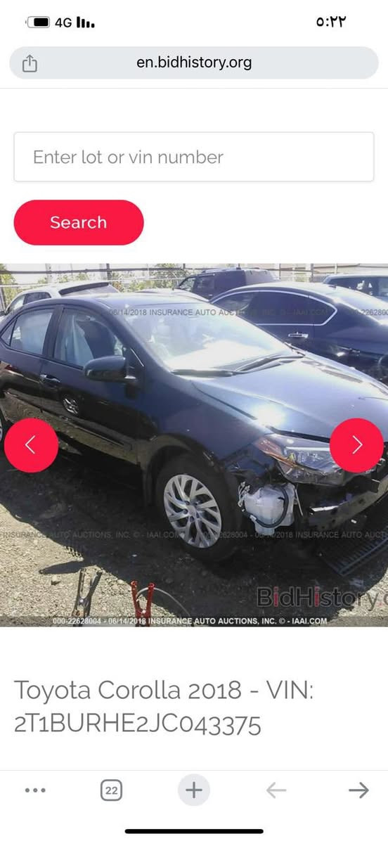 السلام عليكم
 كورلا وارد امريكي
موديل 2018
حادثها كما موضح ب الصوره 
مواصفات LE
ب اسمي 
الضرر بونيد سريقه و ثلث قطع كلير اثر شخوط بدون حادث 
دواخل سليمه شرط 
محرك وكير ما مفتوح شرط الفحص 
صدر بحاله جيده 
السعر 127 وبيها مجال قليل 
رقم اربيل 
***********
