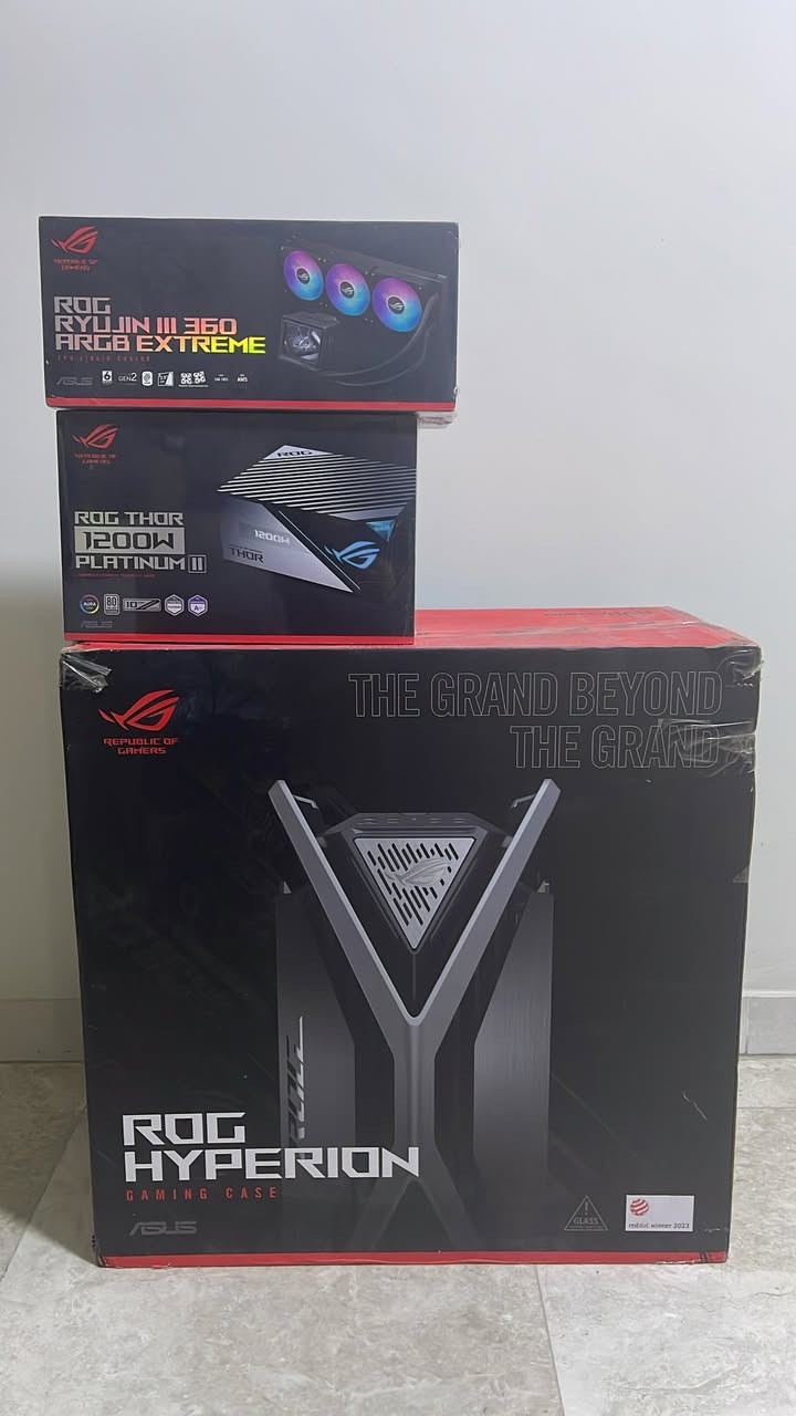 قطع جديدة من العملاق Rog جديدة غير مفتوحة كبس
مشتريها جدد وبطلت قررت اعوف الكيمنك فترة

Rog hyperion gr701 black  550 الف 

Rog ryujin 3 extreme argb 
600 الف

Rog thor 2 platinum 1200w Pcie 5.0  
600 الف

شباب الاسعار عالقديم و هم قارنت وية الاسعار هسة وًاني 
عارضها بارخص 

و الياخذ اكثر من قطعة الة تخفيض قوي كلش


**إذا كنت صاحب هذا الإعلان وتريد حذفه لأي سبب، رجاءا أرسل رسالة إلى الدعم الفني**