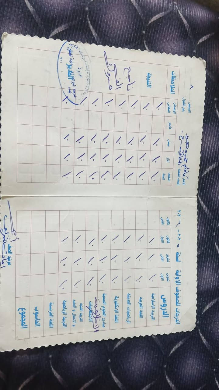 مبروك هاذا نتأئج طلابي يوجد دورات تقويه لطلاب وطالبات الابتدائي والمتوسطة العنوان داخل الفرع ابو فؤاد الاسعار خاص الامتحانات الدور الثاني


**إذا كنت صاحب هذا الإعلان وتريد حذفه لأي سبب، رجاءا أرسل رسالة إلى الدعم الفني**