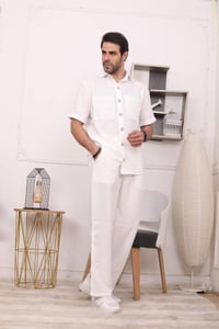 طقم رجالي • قماش لنن • مقاسات L–3XL