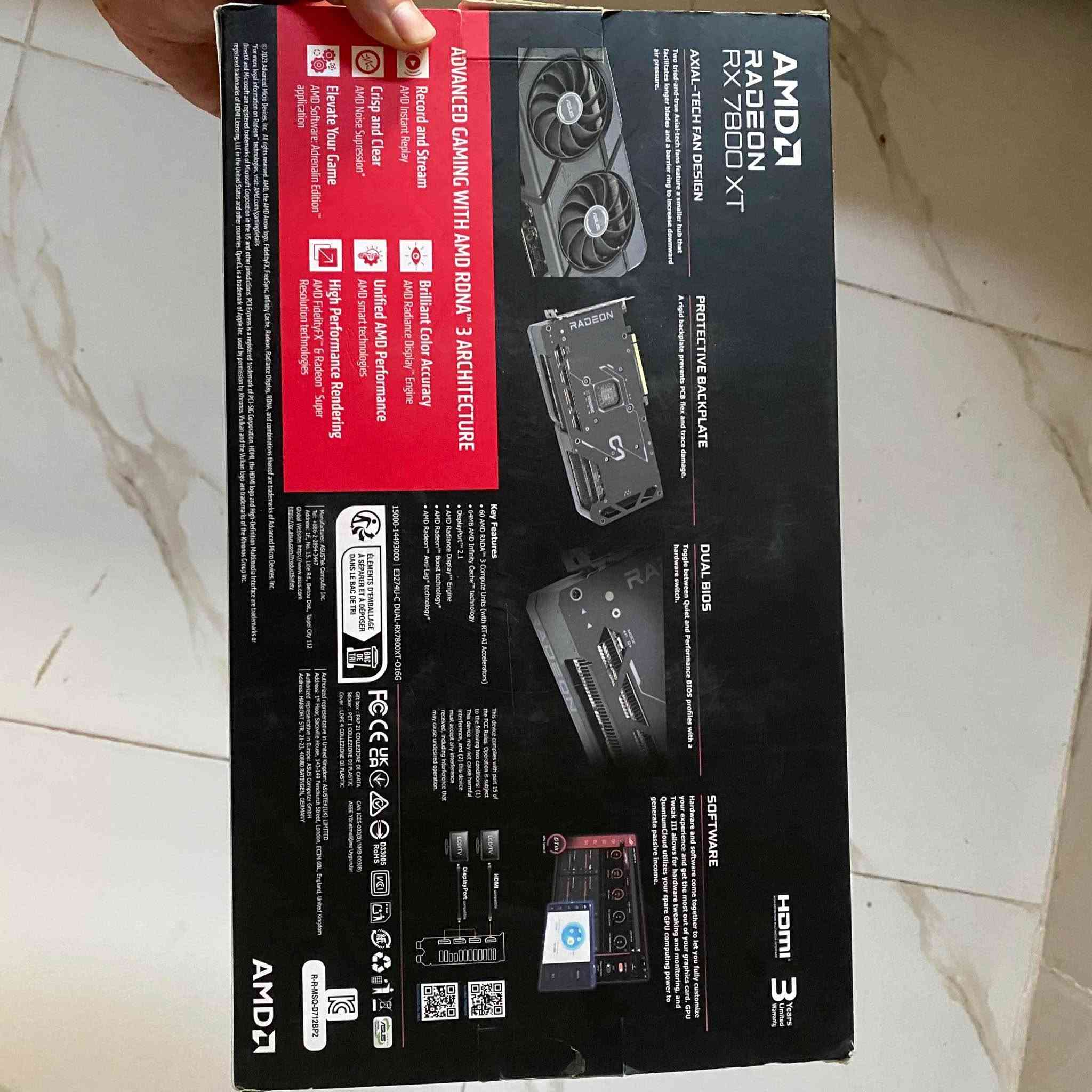 سلام عليكم كارت شاشه RX 7800xt للبيع
سبب البيع اريد اطور استعمال 6 اشهر 
كارت نضافه 100‎%‎ كامل ملحقات كارتونه ويا
ضمان 3 سنوات ضمان المكتب 
مكاني بغداد الشعب وعندي توصيل جميع لمحافضات
متواجد خاص وواتساب 
*********** الفارس, صلاح الدين
